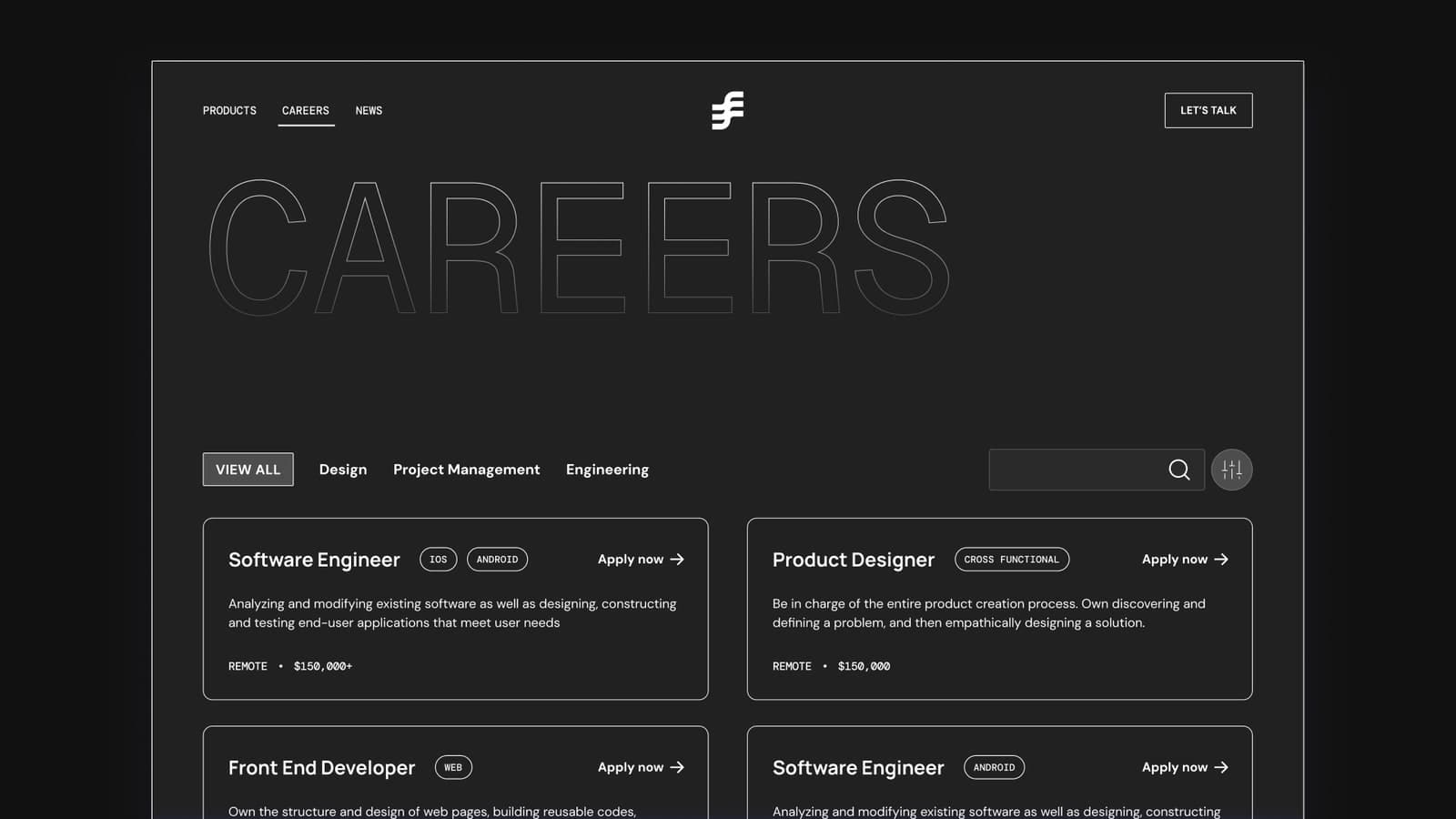 Contact page work preview