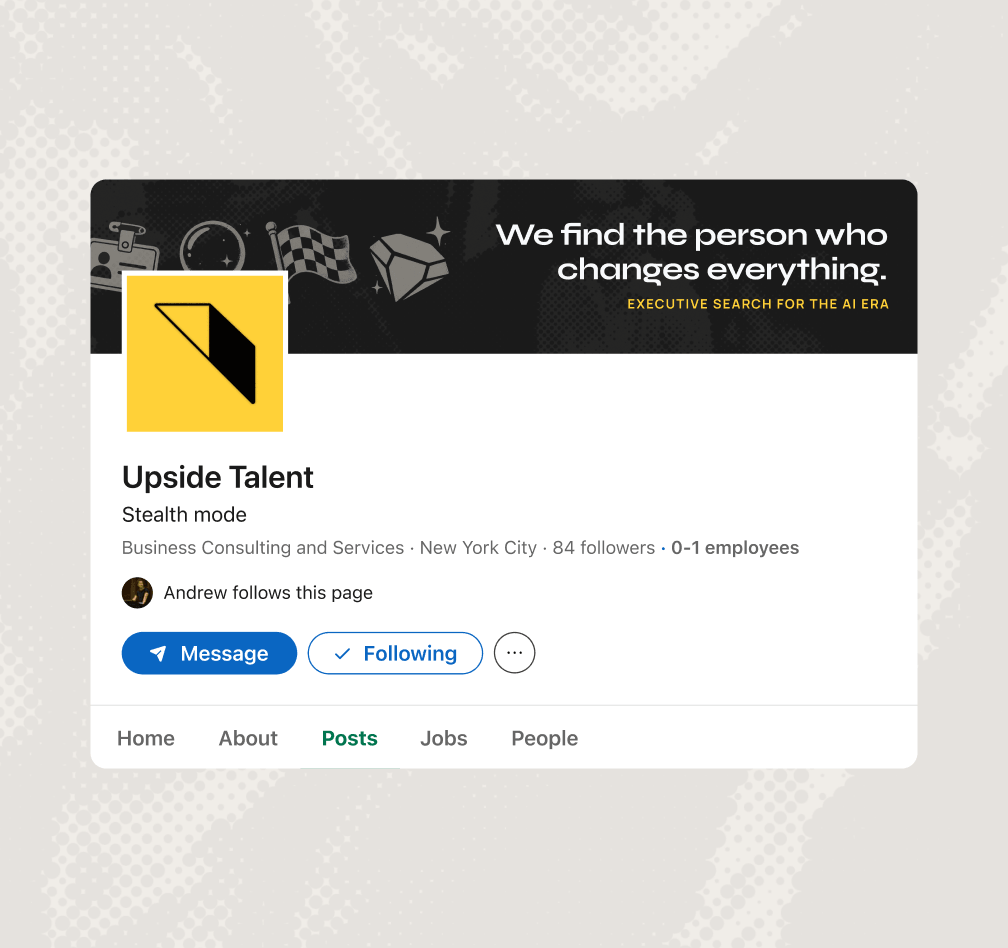 Upside Talent brand application